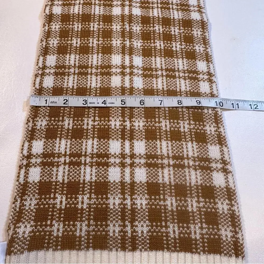 NWT $60‎ Timberland Gender Neutral Tan Plaid Long Scarf